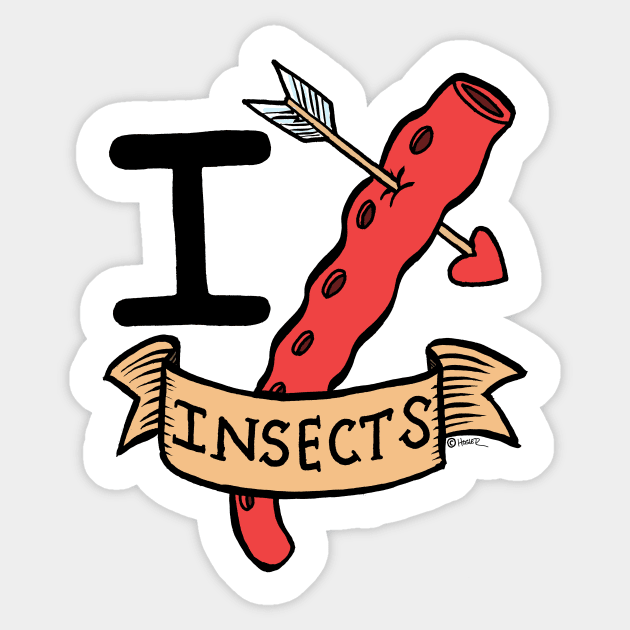 I Insect Heart Insects! Sticker by Jay Hosler Tees